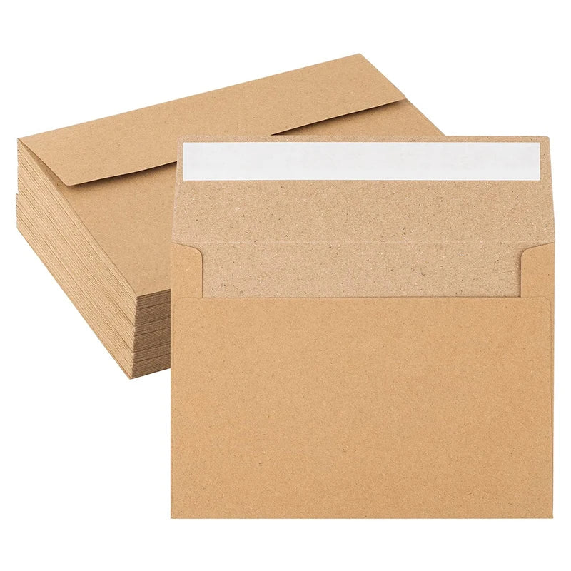 Customrecycled A4 Manila Plug-In Seal Envelope Cardboard Eco-Friendly Printing Kraft Brown Paper Mailing Packaging Envelops