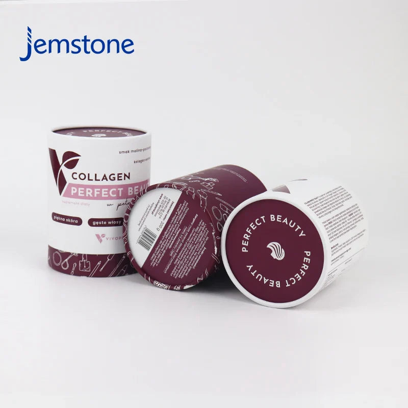 Eco-Friendly Custom logo Round Kraft Candle Cardboard Tube Tea Powder Coffee Bean Cylinder Packaging Collagen Paper Tube