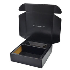 Customized Unique Anti-scratch Film Design Matte Black Shipping Packing Box Corrugated Paper Boxes With Paper Card Insert
