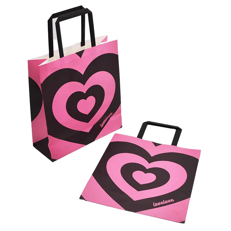 Customized Embossed Print Wholesale Promotional Shopping Tote Coated Art Clothing Kraft Paper Bags for Gifts Packaging