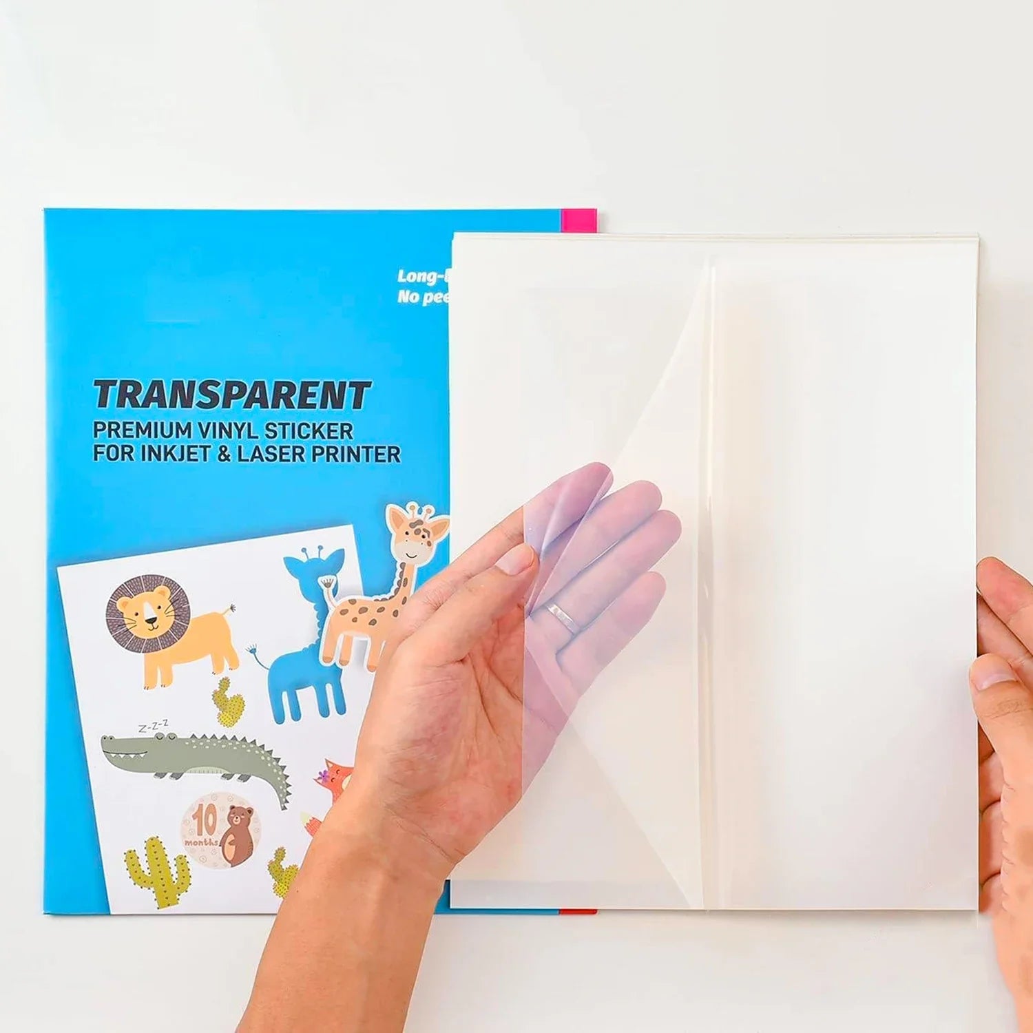 Premium Inkjet Printable Full Color Printing A4 Clear Transparent Vinyl Photo Sticker Paper Sheet for Inkjet Printer