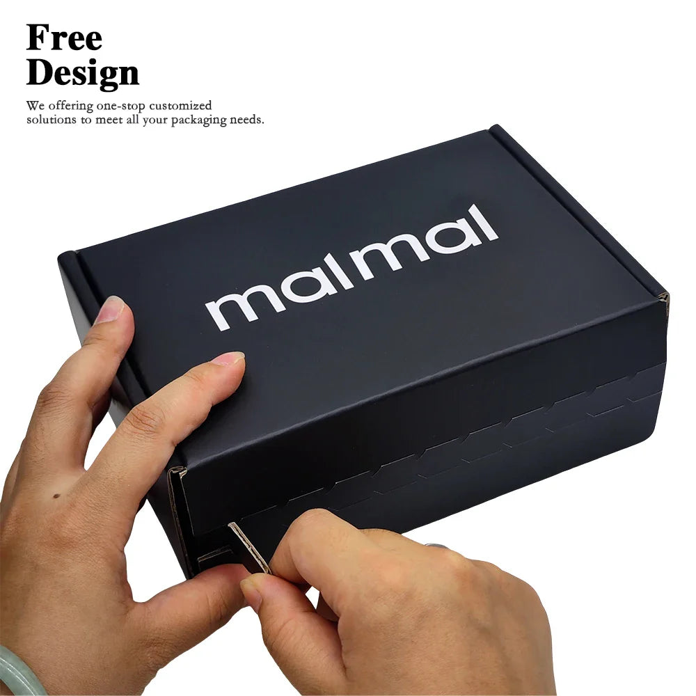 Luxury Customized Print Tear Strip Black Shoe Package Carton Mailer Airplane Corrugated Box Packaging