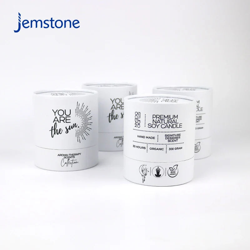 Custom Bio-degradable Kraft Cardboard Candle Paper Tube Food Premium Natural Soya Tea Coffee  Cylinder Packaging