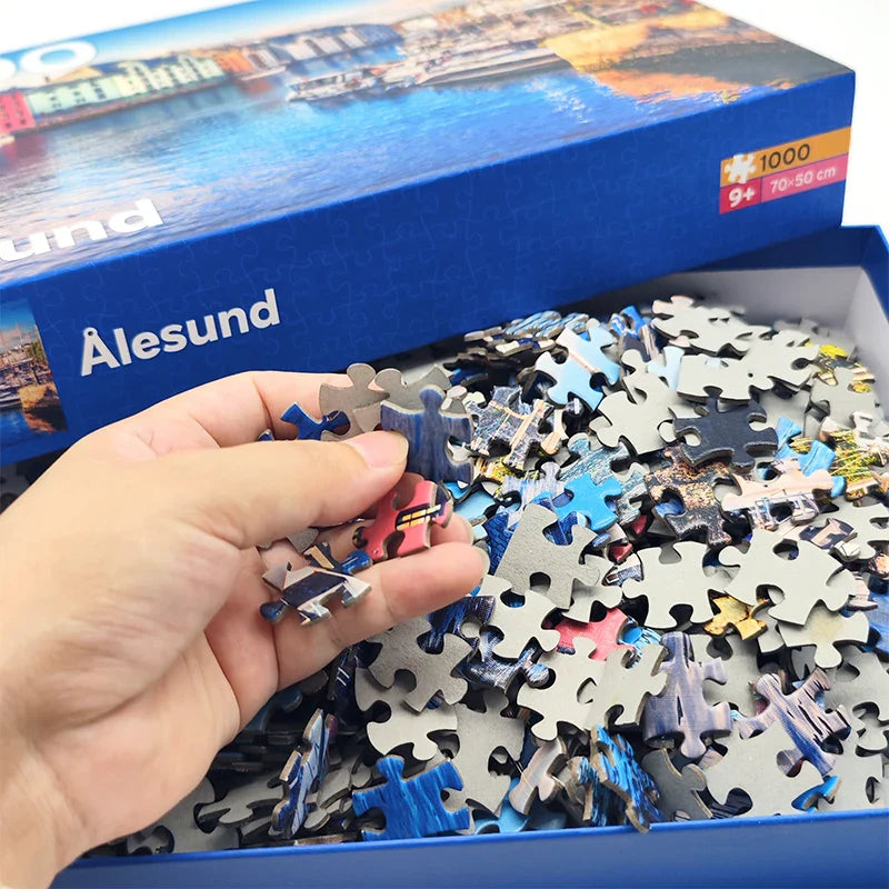 Custom Educational Brain Board Games Animal Oem Large Cardboard Printing Jig Saw Puzzle 1000 Pieces Jigsaw Puzzles for Adults