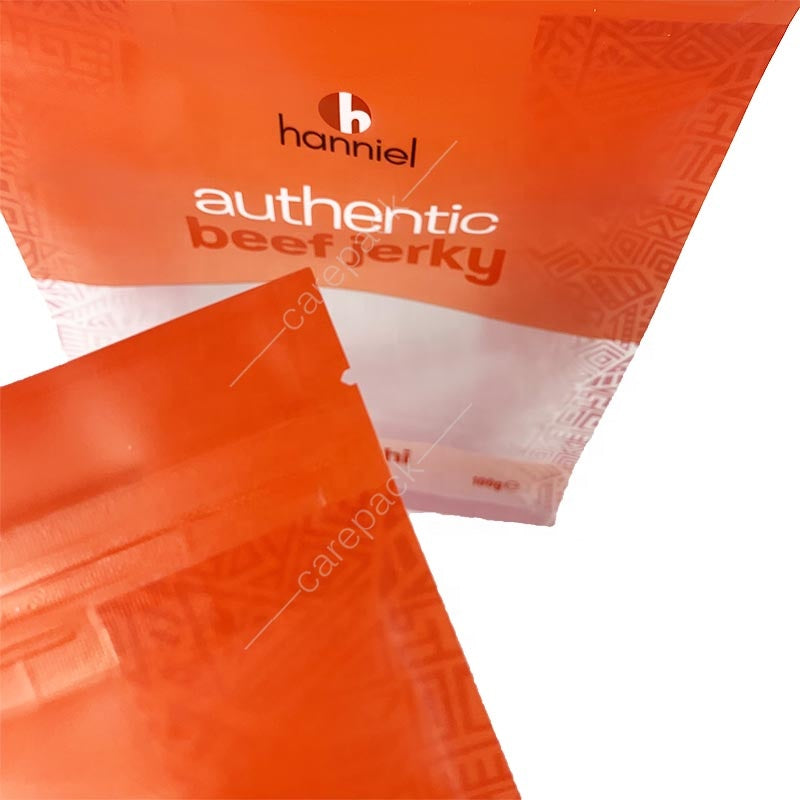 Custom Eight Side Seal Stand up Flat Bottom Tea Coffee Beans Beef Jerky Packaging Bags with Zipper Food Candy Packaging PE