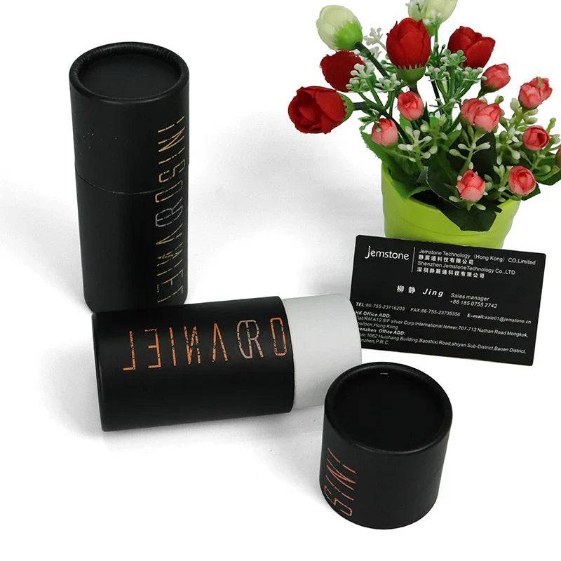 Biodegradable Blown Kraft Push up Lip Balm Lipstick Cardboard Tube Craft Paper Gold Foil Cosmetic Paper Tube