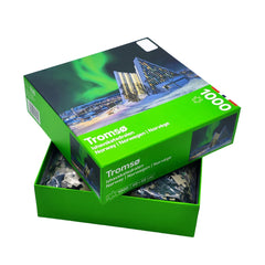 Personalized Custom Oem Norway Tromso Puzzle Game 1000 Pieces Aurora Landscape Paper Jigsaw Puzzles for Adult Kids