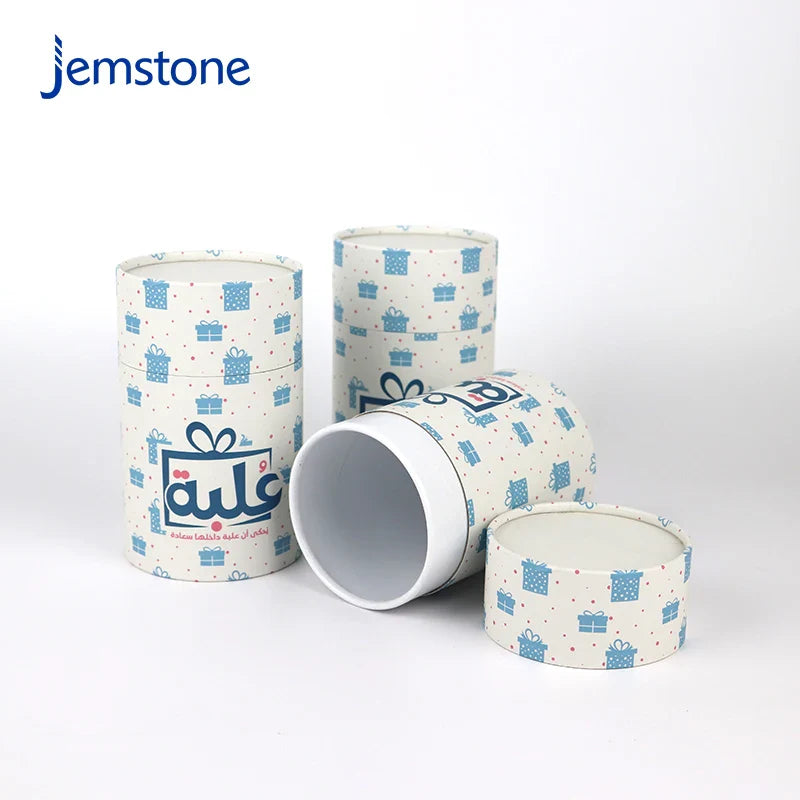 Eco-Friendly Custom logo Food Grade White Kraft Cardboard Tea Coffee Cylinder Box Packaging Cosmetic Perfume Paper Tube