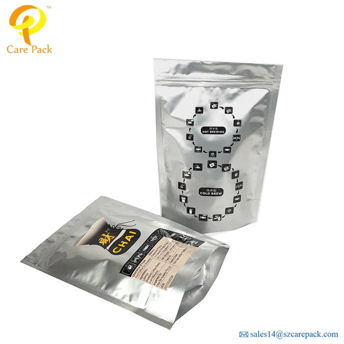 Custom Food Grade Soy Flour Packaging Zipper Bags Eco Friendly Reusable Tea Bags Packaging Weight Loss Tea Mylar Pouch Bag
