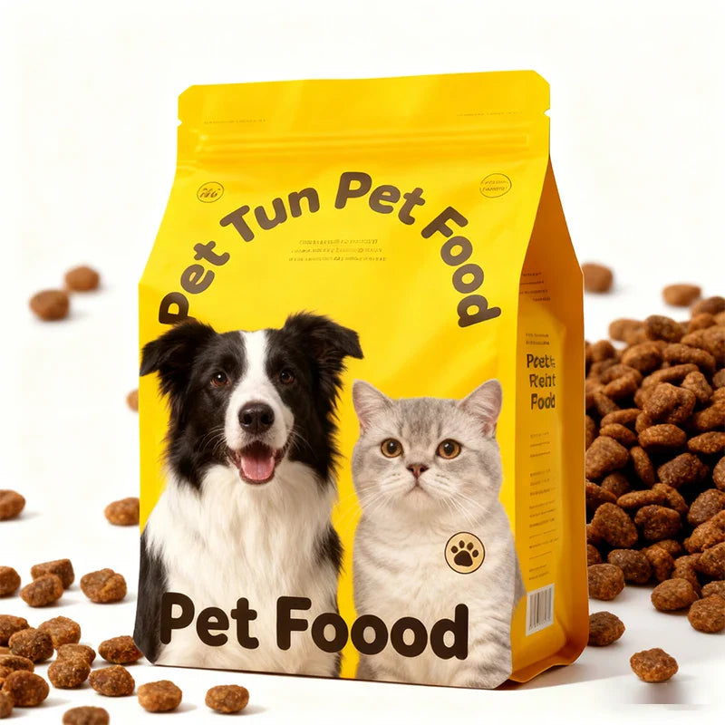 Plastic Aluminum Foil Animal Feed Flat Bottom Dry Pet Treat Cat Litter Recyclable Food Mylar Packaging Bags