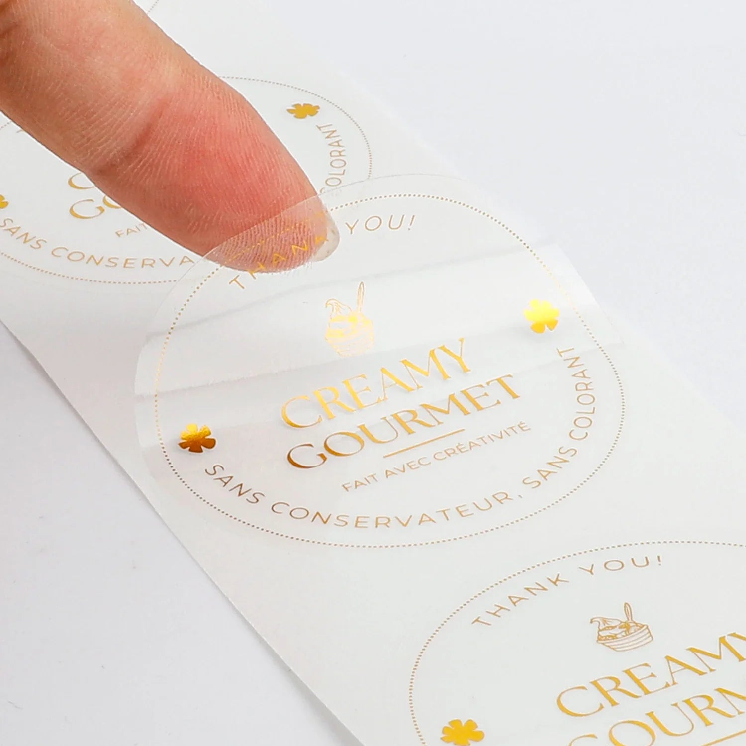 Custom Printing Etiquette Personnalisé Stickers Roll Waterproof Vinyl Adhesive Gold Foil Round Logo Stickers for Packaging Label