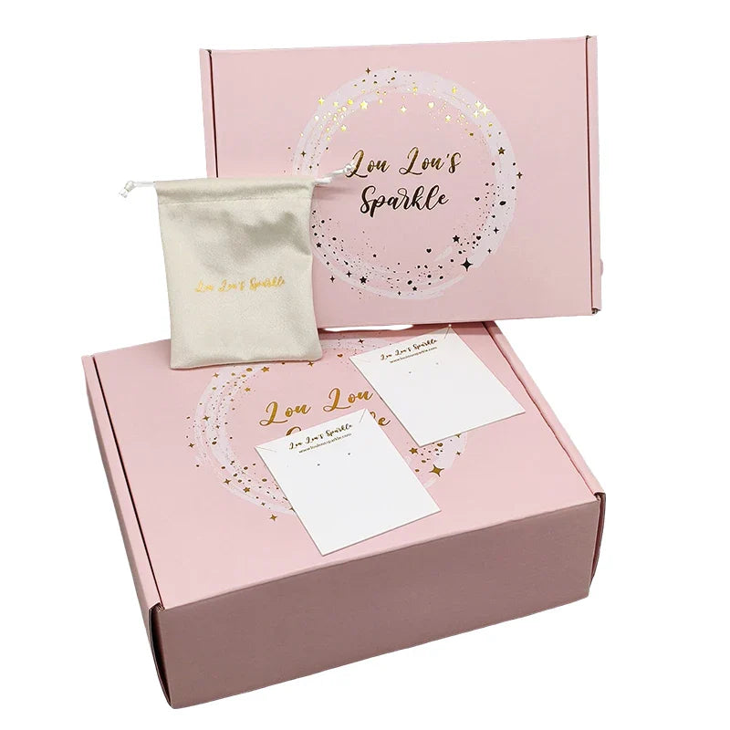 Customized Pink Eyelashes Skincare Cosmetic Jewelry Products Paper Mailer Shipping Packaging Corrugated Boxes with Your Own logo