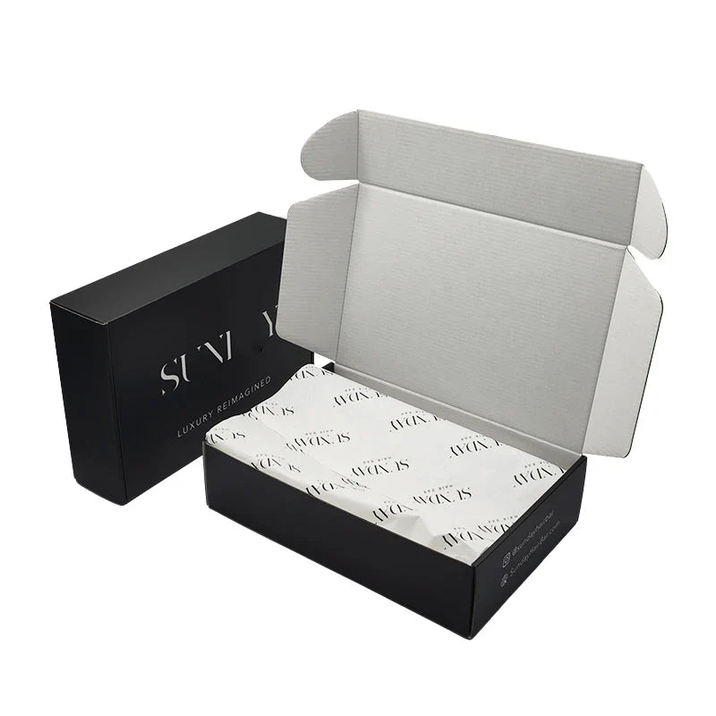 China Wholesale High Quality Custom Printed Black Corrugated Cardboard Packaging Mailer Box for Men'S Polo T Shirt