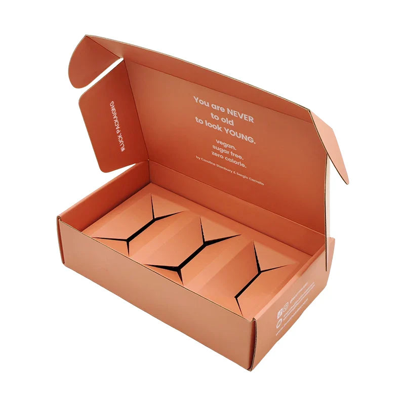 Custom Embossed Logo Corrugated Skincare Cosmetic Bottle Paper Mailer Boxes Packaging Cardboard Shipping Box With Logo Insert