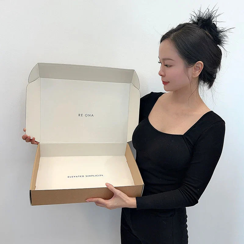 Custom logo Brown Mailer Gift Cosmet Box Corrugated Kraft Mailing Package Paper Carton Box Packaging Shipping Box with logo
