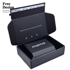 Luxury Customized Print Tear Strip Black Shoe Package Carton Mailer Airplane Corrugated Box Packaging