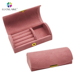 Customized Luxury Personalized Vintage Display Ring Small Pink Jewelry Set Paper Gift Packaging Velvet Jewelry Box with logo