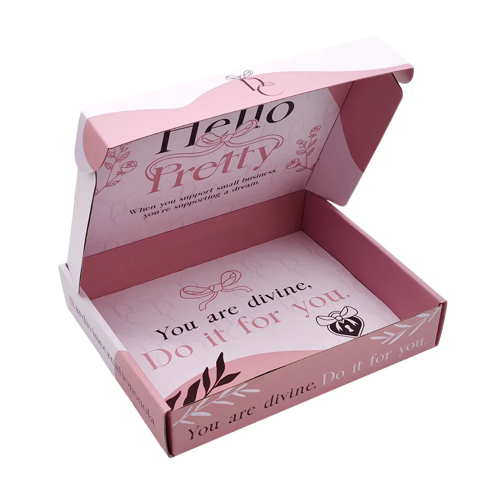 Luxury Hair Hijab Cardboard Packing Boxes Pink Mailer Packaging Corrugated Shipping Mailing Box Custom Logo for Hoodie Business
