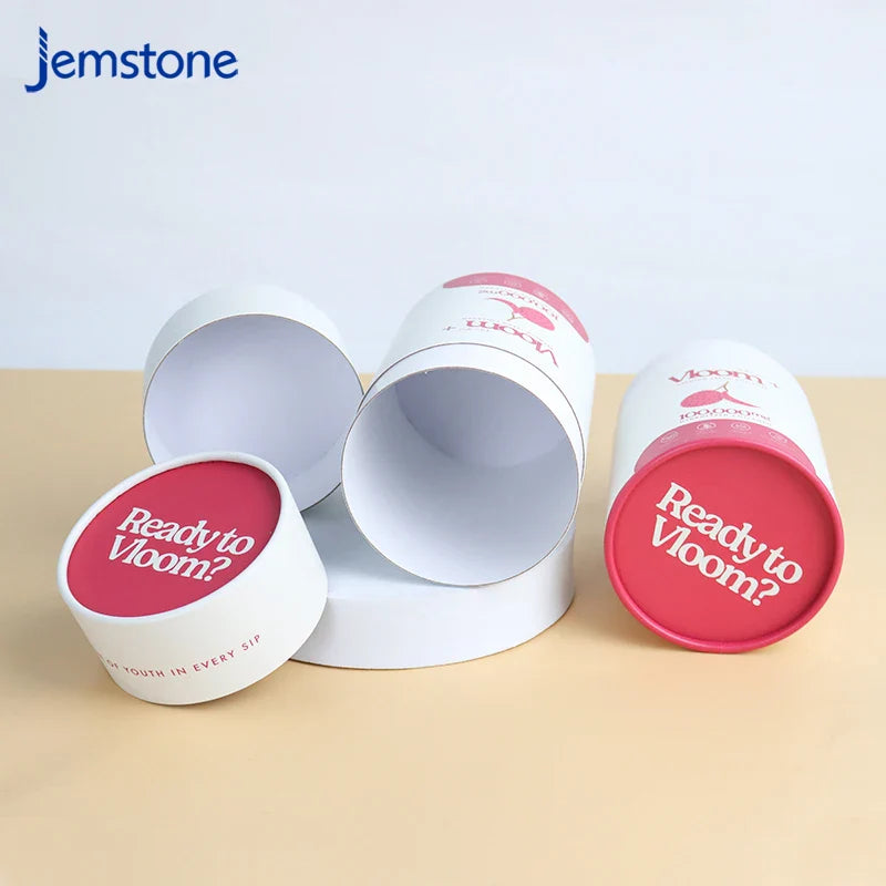 Eco Friendly Essential Oils Skincare Eyeliner Round Tube Paper Flower Box Gift Packaging Luxury Paper Tube Box for Loose Tea