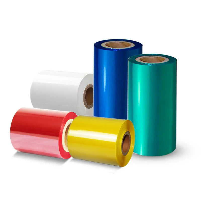 110mm X 300m Red/Blue/Yellow/White/Grey Color Thermal Transfer Barcode Printer Used Wax Resin Ribbon TTR