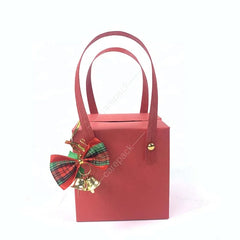Custom Christmas Red Gift Candy Apple Fruit Packaging Paper Box with Handle For Party Favor Gift Giving
