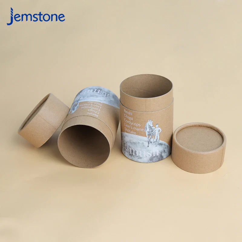 Custom Printed Creative Round Kraft Packaging Can Food Boxes 4 oz Cardboard Paper Tube Packaging for Tea Coffee