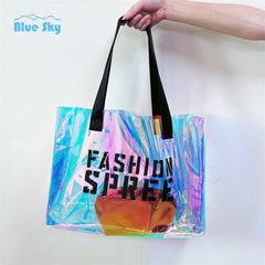 Wholesale Laser Holographic PVC Tote Bags Fashion Shopping PVC Holographic Shoulder Bag