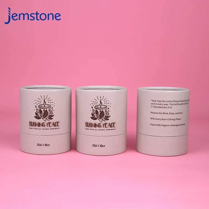 Wholesale Custom Printed Round Kraft Paper Tube Push up Candle Paper Tube Packaging Candle Jar Cylinder Packaging