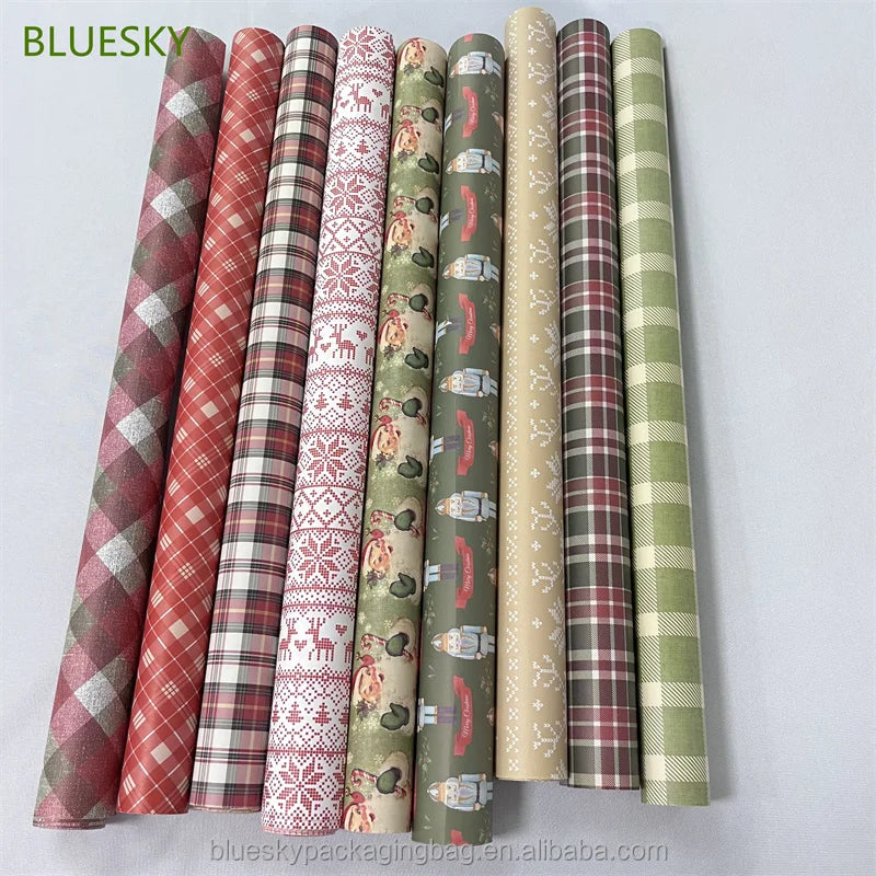 Retail Christmas Wrapping Paper Wholesale Christmas Paper Certified Christmas Wrap Seasonal Holiday Packaging Paper