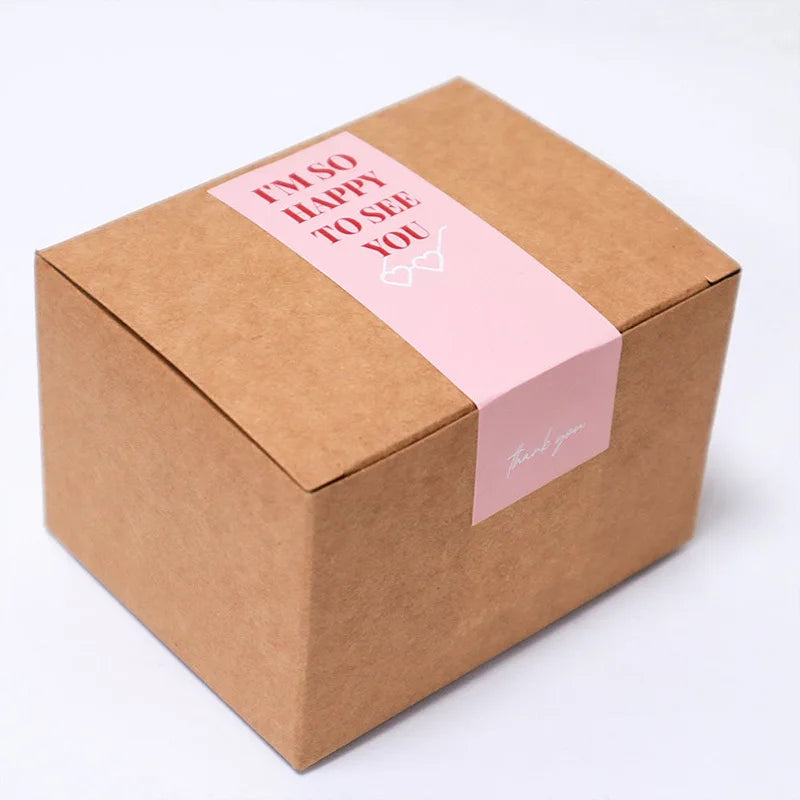 Custom Print Luxury Thank You Sticker Texture Paper Gift Bag Food Shipping Packing Box Seal Label Logo Sticker for Packing Boxes