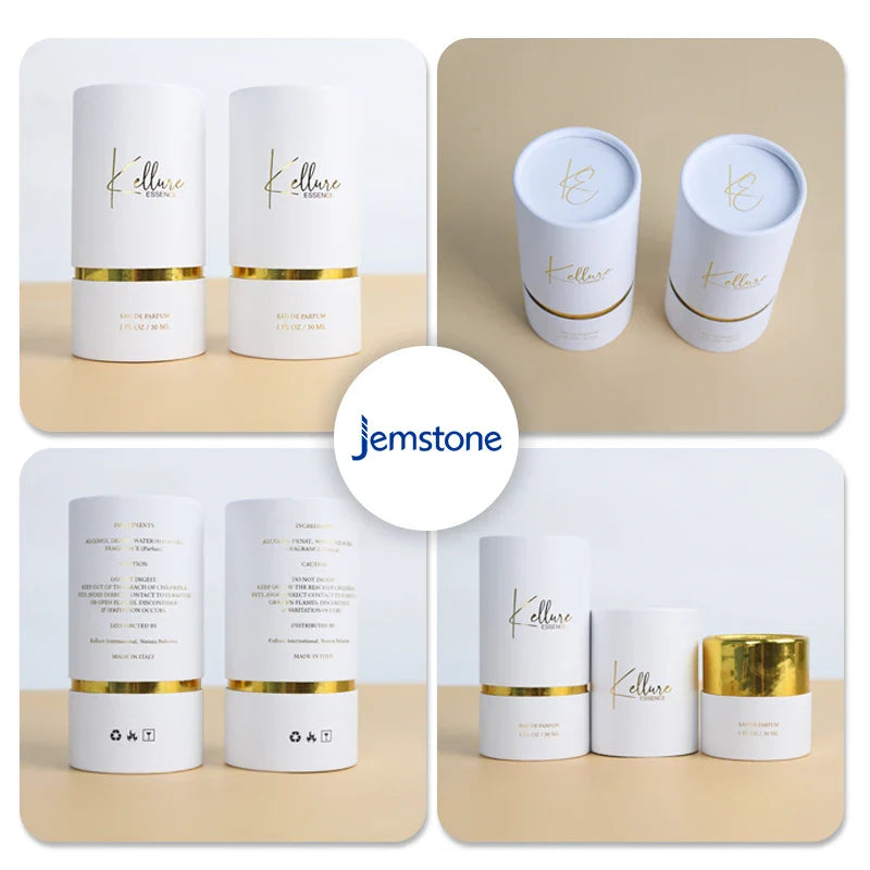 Custom Logo Paper Tube Cylinder Perfume Cosmetic Jar Gift Box Paper Tube Packaging Boxes for Essential Oil