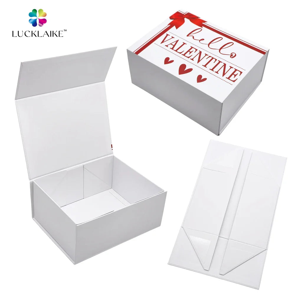 Customized White Eyelash Jewelry Rigid Foldable Cardboard Closure Magnetized Gift Boxes Packaging Wholesale With Magnetic Lip