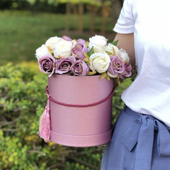 Wholesale Tube Gift Box Luxury Custom Logo Round Flower Box for Rose Cylinder Box Packaging