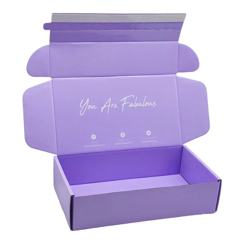 Custom Corrugated Mailer Gift Fold Box Oem Factory Gym Clothing Package Shipping Mailing Boxes With Thank You Card and Paper Bag