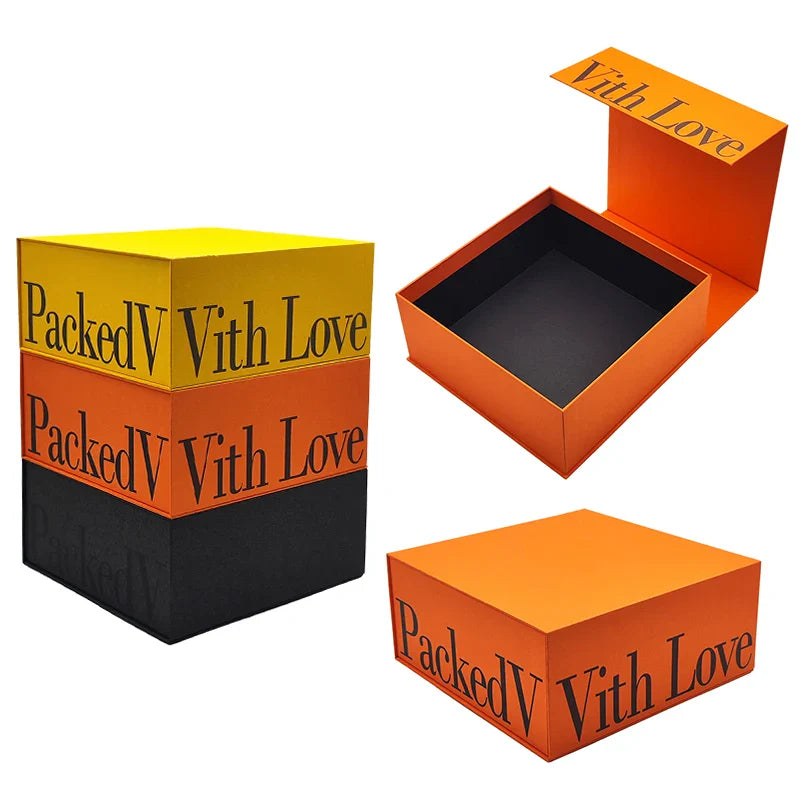 2024 New Arrival Custom Printing Matte Glossy Magnetic Flip Top Magnetic Lid Rigid Cardboard Gift Packaging Boxes With Ribbon