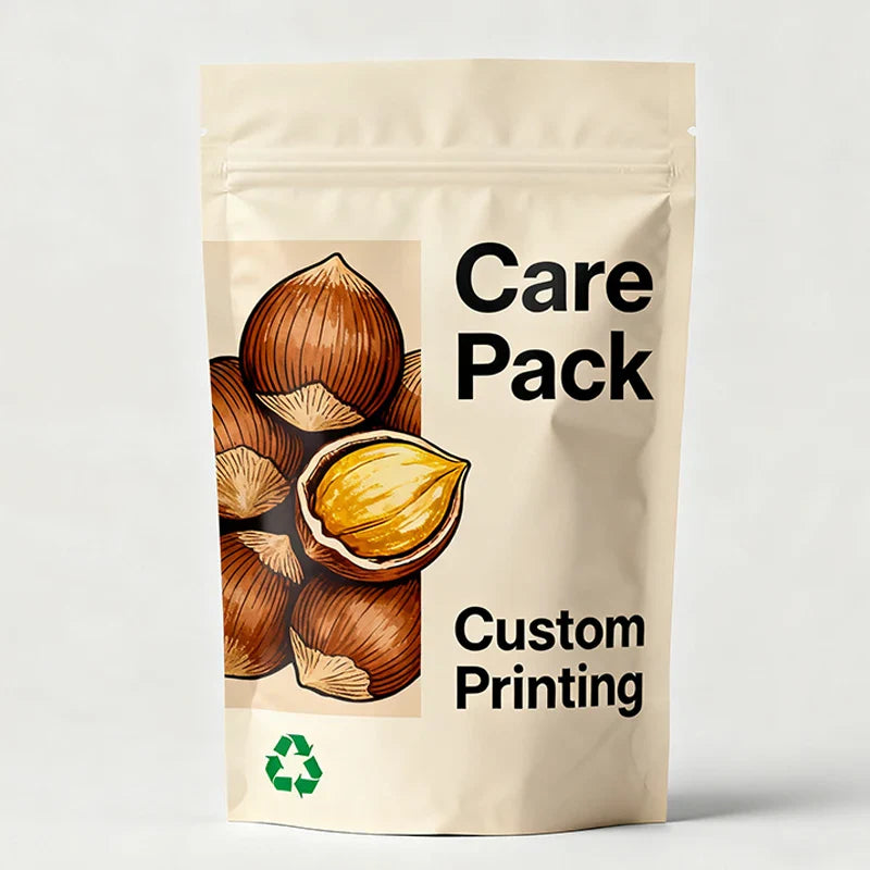 Customized Compostable Doypack Plastic Sealable Dried Fruit Nuts Seeds Packaging Pouch for Food Packing