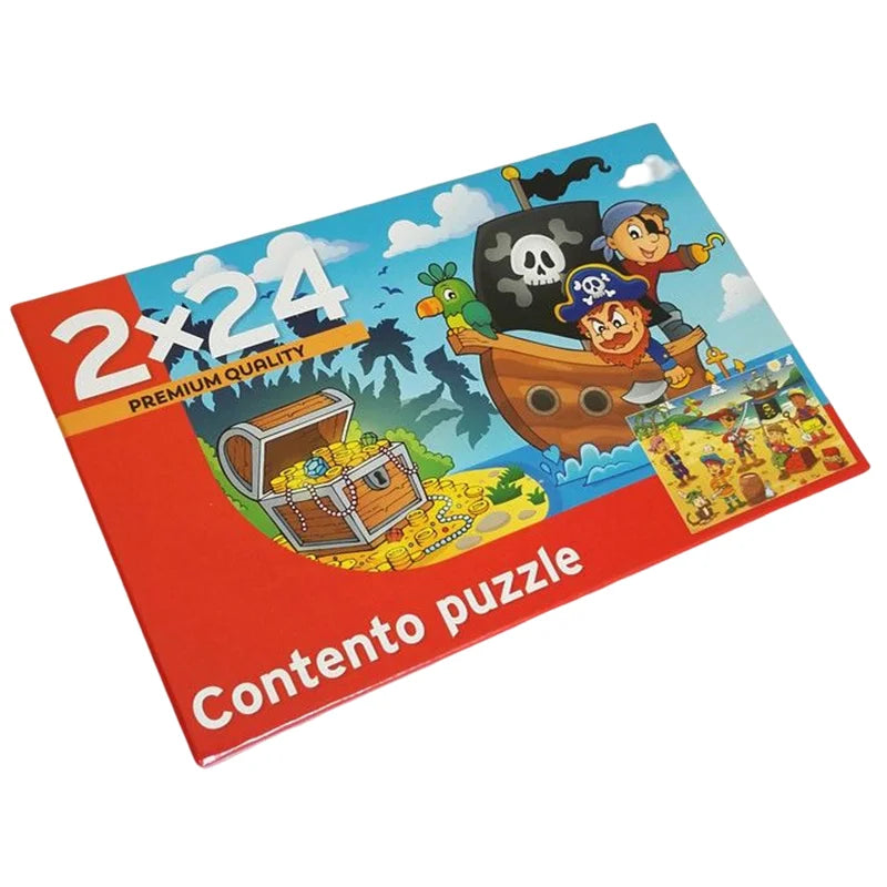 Custom Cartoon Educational Brain 2*24 Piece Exercise ECO-friendly Cardboard Children Paper Jigsaw Puzzle Manufacturers for Kids