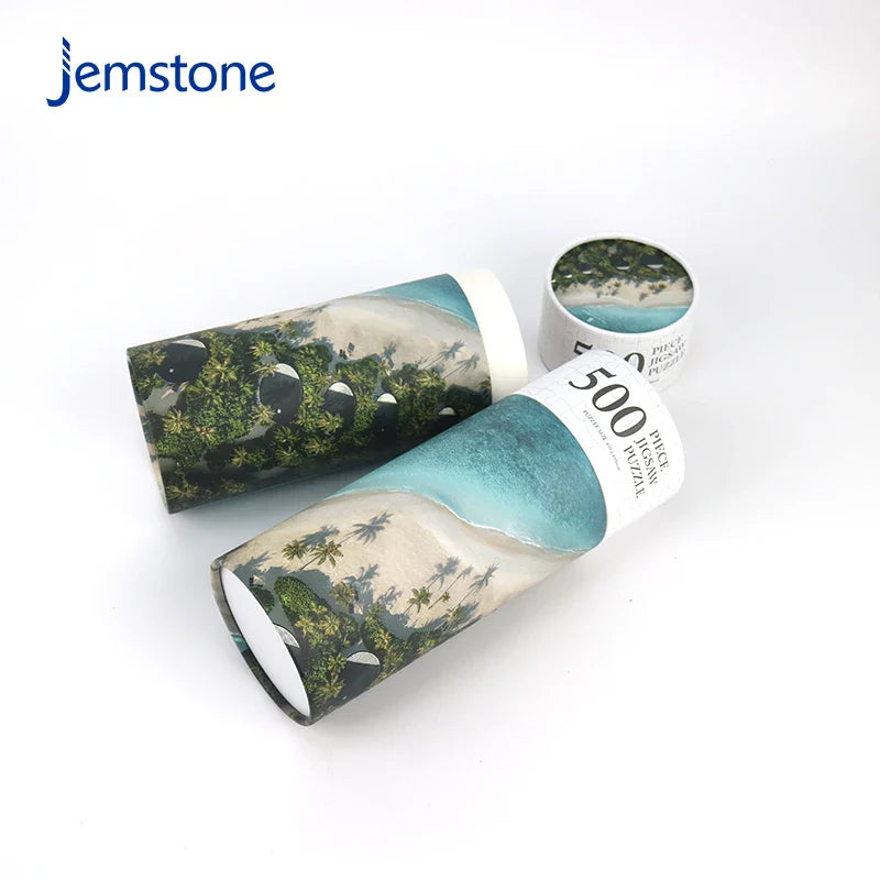 Custom Printed Eco-Friendly Kraft Cardboard Cylinder Tube Perfume Toys Jigsaw Puzzles Paper Tube Packaging