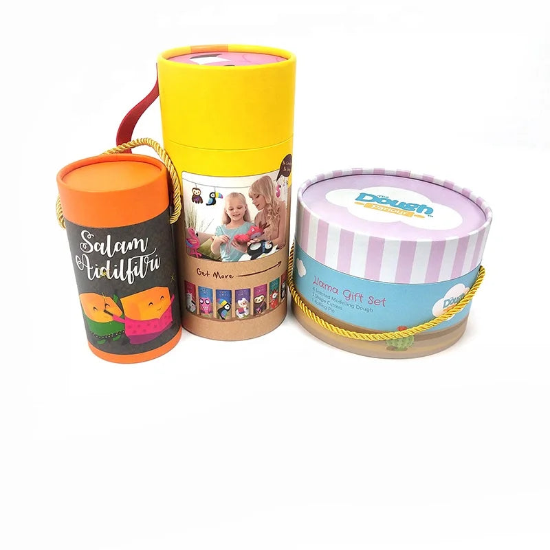 Custom Private Label Paper Mache Boxes Round Cylinder Gift Packaging for Perfume Food Essential Oils Made From Carton