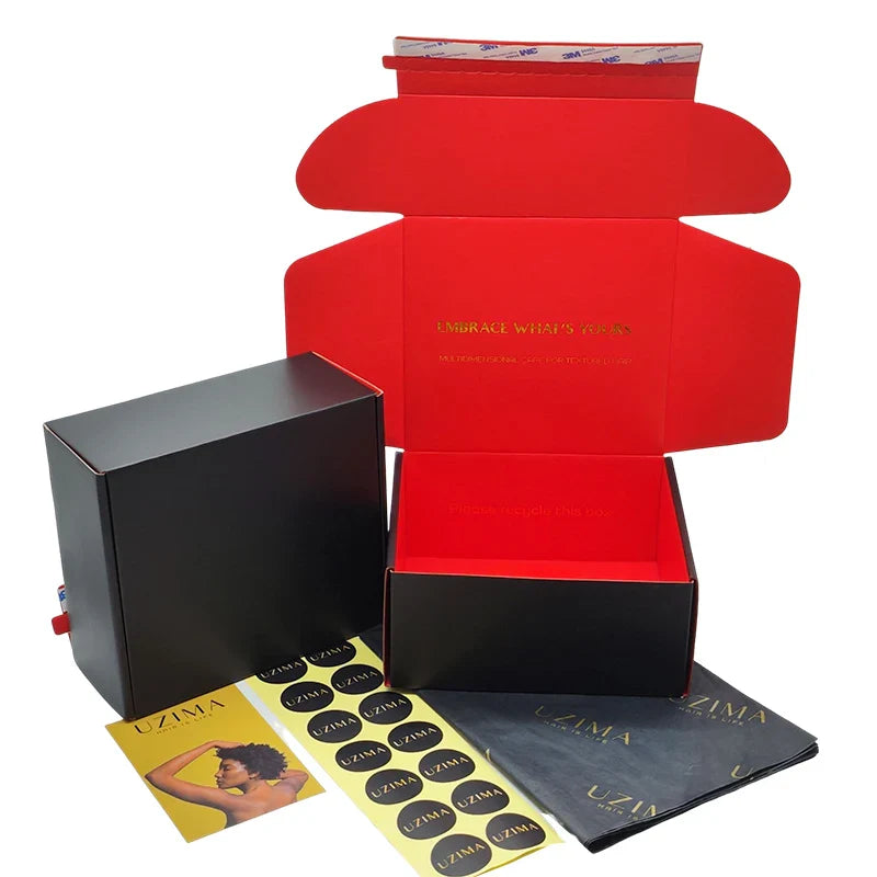 Customized Cardboard Folding Packing Black Mailer Shipping Self Seal Corrugated Box Mailer Tear Strip Clothing Pr Delivery Boxes