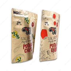 Wholesale Luxury Brown Kraft Paper Bags Heat Sealable Doypack Bolsas for Dry Food Zipper Closure with Ribbon Accessory