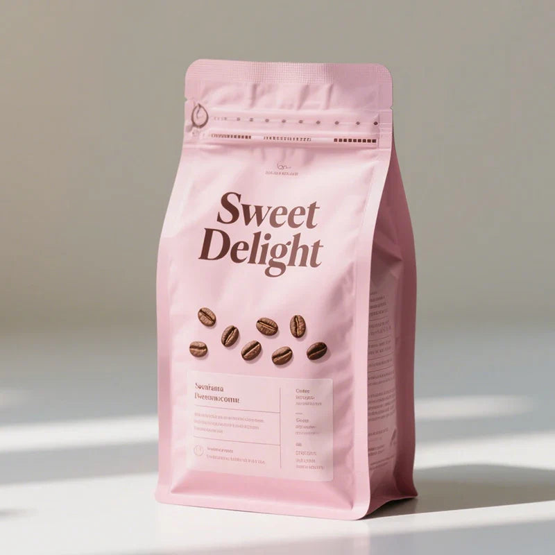 Label Plastic One Way Valve Roated Bean Flat Bottom Zipper Coffee Beans Bags With Valve and Zipper