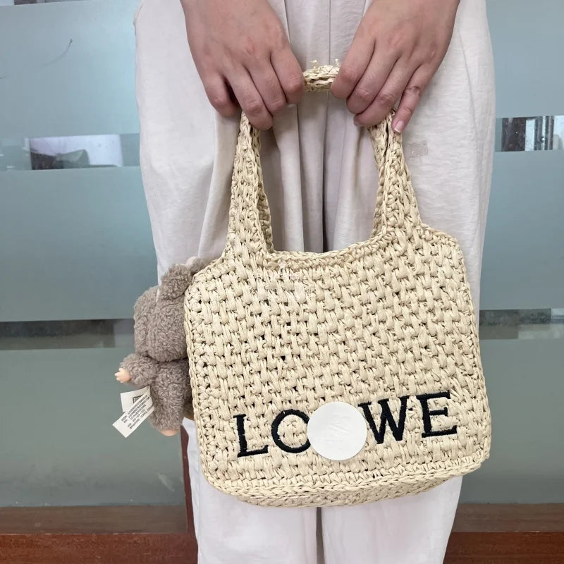 OEM/ODM Customized Luxury Women Handmade Beach Straw Tote Bag Wholesale Summer Handmade Beach Straw Bag
