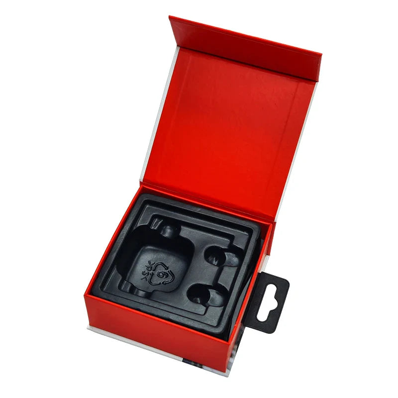 Custom Smart Electronics Headset Earphone Packaging Art Paper Folder Box Sponge Liner Plastic Tray Insert for Sports Earphones
