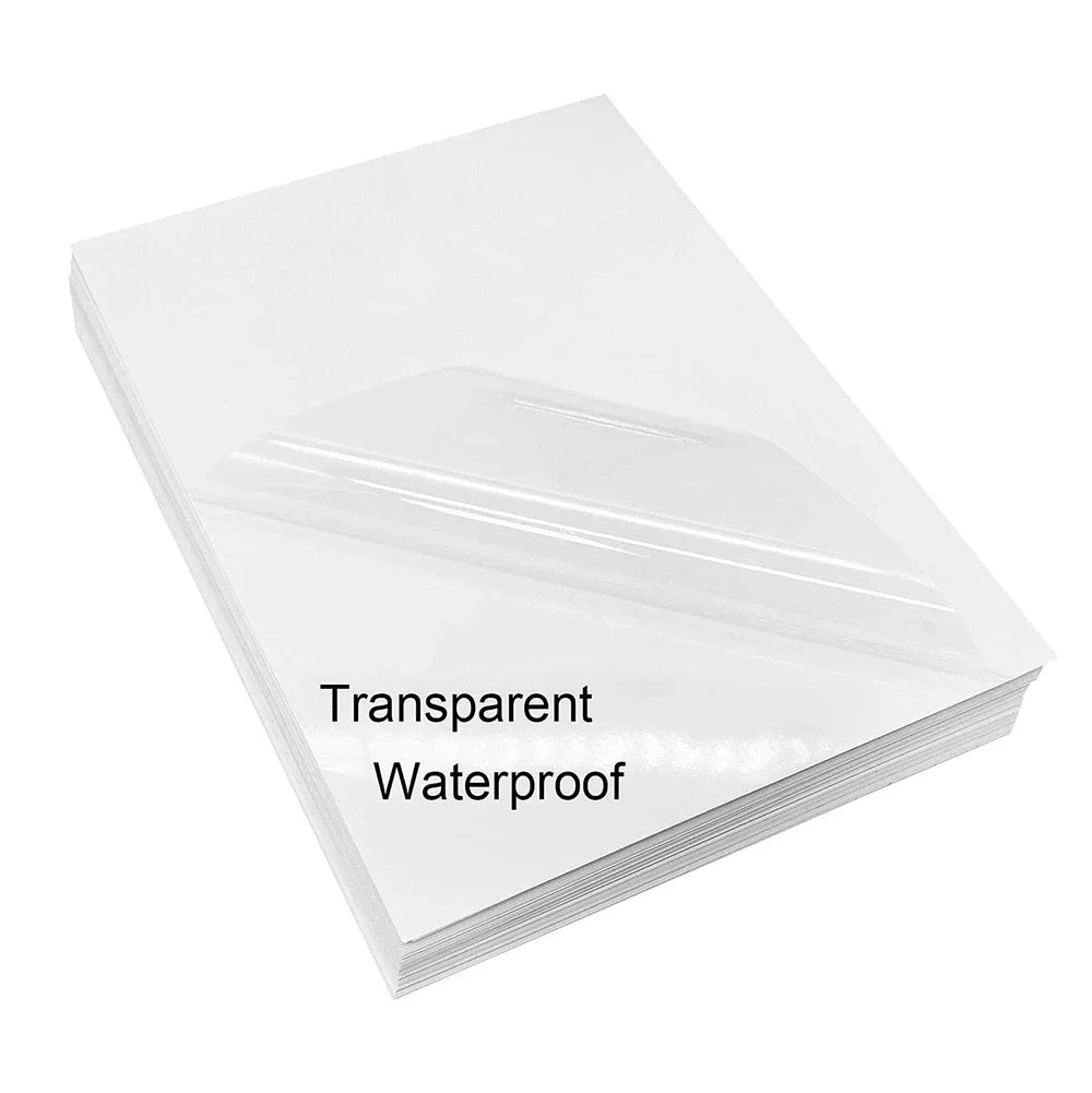 Premium Self Adhesive Inkjet Printable Transparent Backing Viny Matte Glossy 8.5x11 A4 Sticker Paper Sheet With Clear Backing