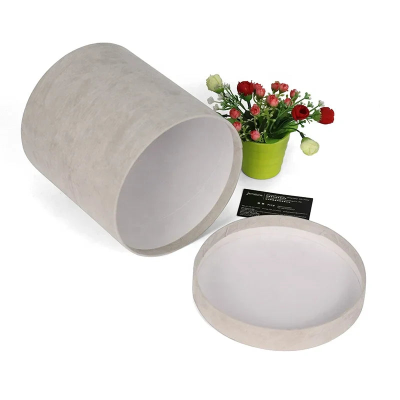 Custom Printing Black White Cardboard Tube Gift Box Luxury Round Round Flower Box Paper Tube Packaging