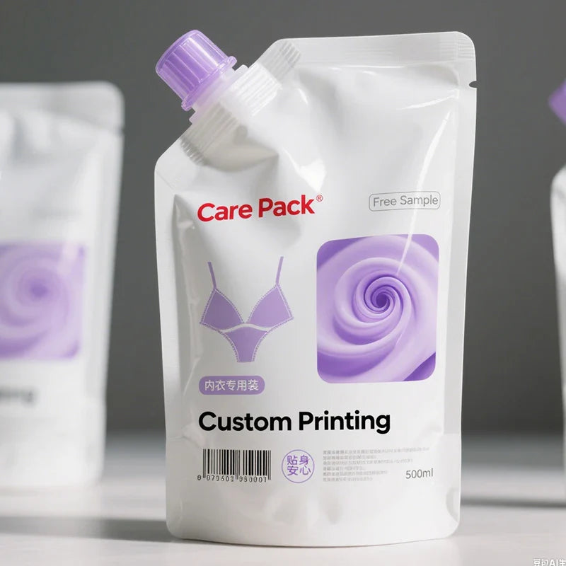 Wholesale Hand Sanitizer Washing Powder Plastic Bottom Doypack Shampoo Liquid Dishwashing Spout Packaging Bags