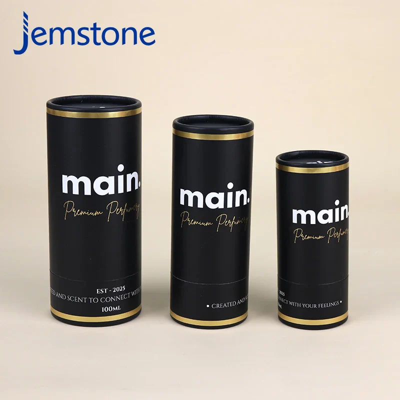 Eco-Friendly Premium Packaging Custom UV  Gold Foil Embossing Vanishing Print Cylinder Kraft Cosmetic Food Tube Packing