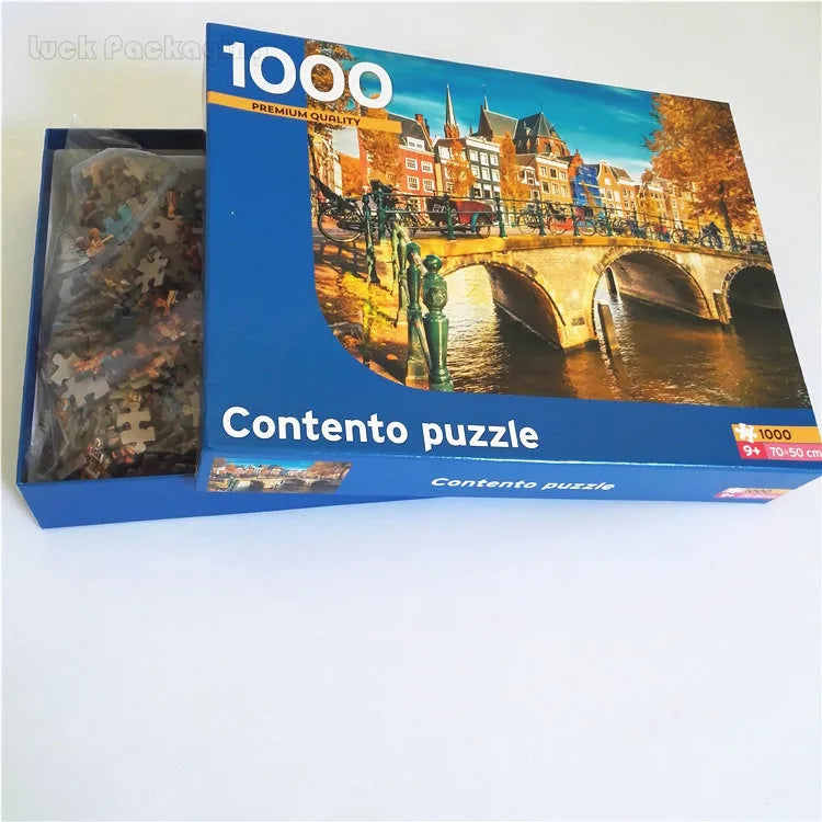 Wholesale Cheap Custom Large 1000 Pieces Cardboard Adult Jigsaw Puzzles with Box Manufacturer
