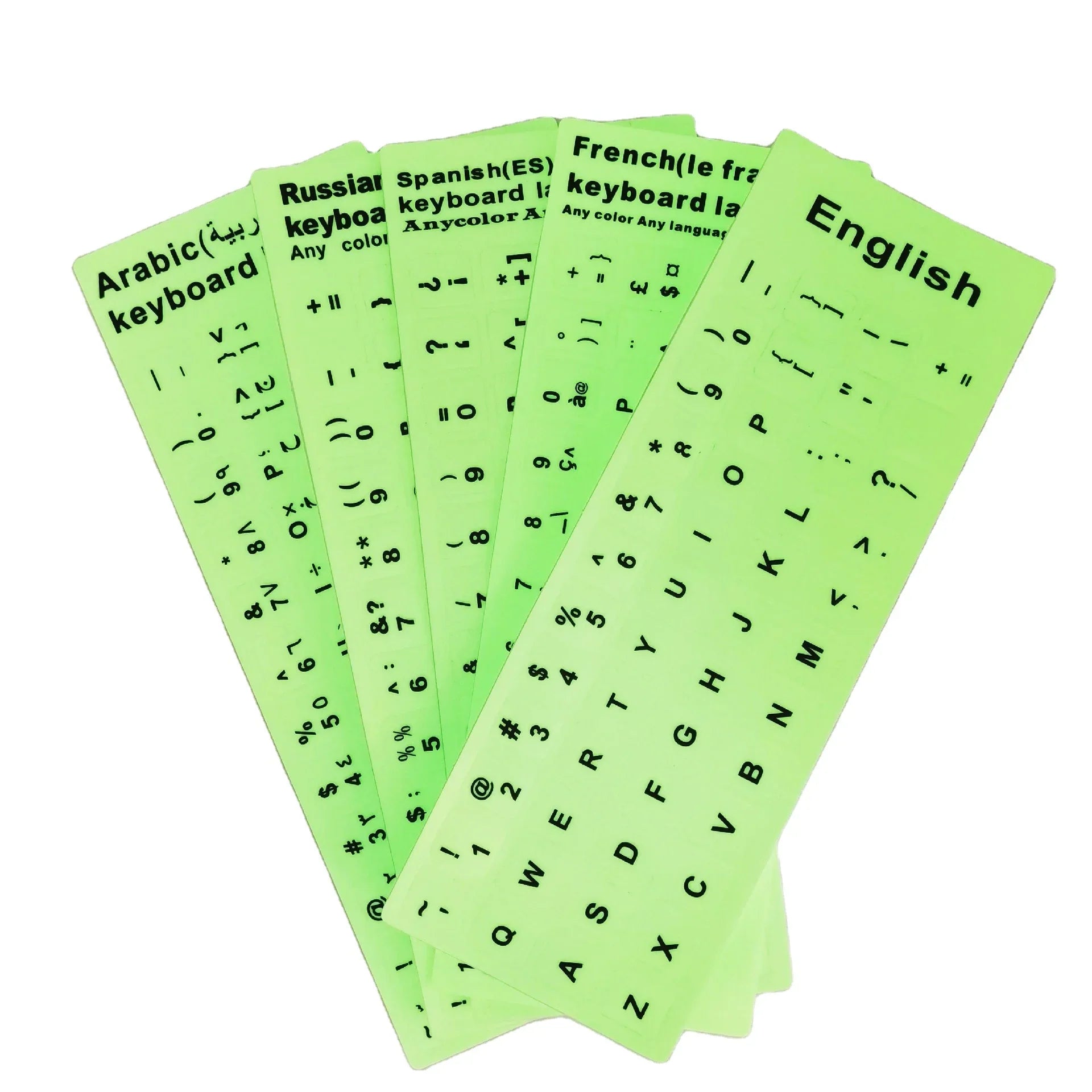 Laptop Keyboard Stickers Custom Language Azerty Keyboard Letter Stickers Spanish Arabic French PC Universal Keyboard Stickers